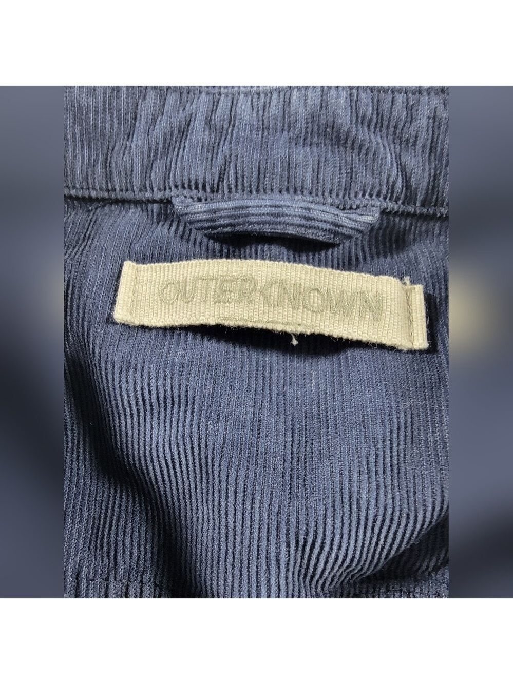 Outerknown Shirt Mens XL Extra Large Dark Blue Corduroy Button Up Organic Cotton - Picture 2 of 10